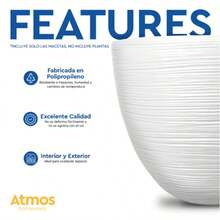 Macetas Decorativas para Interior y Exterior |  1 Macetas Grandes de Plástico con Capacidad para 45 Litros | Modelo Kun 1 Piezas. - Marrón Chocolate - Ver 5