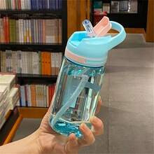 1 Piece 450ml/15.2 Ounces, Leak Proof, Drop Proof, Splash Proof, PC Material, Nordic Style Straight Straw Water Cup - Multicolor - View 17
