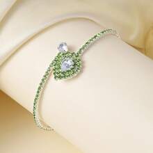 1pc Fashion Zirconia Inlaid Criss-Cross Open Bangle Valentine's Day Accessories