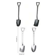2/4/6/12PCS Shovel Spoons Stainless Steel Spoon, Colorful Ice Cream Scoop, Reusable Spoon, Dessert Scoop, Mini Coffee Spoons, Small Spoons For Dessert,Tea, Appetizer, Home Kitchen Party Restaurant Party Supplies,School Supplies
