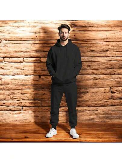 CONJUNTO CASUAL PARA HOMBRE 2 PIEZAS SUDADERA ESTAMPADA  CON CAPUCHA Y PANTALON JOGGER   (TYSON)