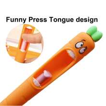 8pcs/4pcs/2pcs Squeeze Pen, Funny Carrot-Shaped Scream Gel Pens 0.5mm Cute Carrot Writing Pen With Black Ink, Suitable For Desk Decor, Basket Filler, School & Office Supplies, Party Back To School