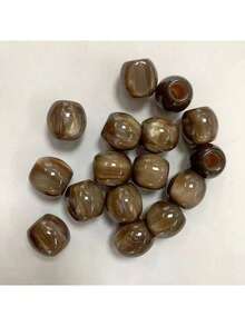 20 件 CHUPU 12 毫米树脂大孔珠，适合 DIY 珠宝制作 - 多种颜色（白色、米色、棕色、绿色），带大理石纹理和斑点图案 - 非常适合手链、项链和工艺项目，抛光纹理工艺珠，适合珠宝制作，CHUPU - 彩色 - 查看 10