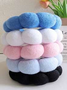 1件/2件/3件装SPA洗脸头带，化妆头带，护肤头带，柔软吸水毛巾布材质，泡泡蓬松发带，适用于护肤、卸妆、淋浴，适合女性和女孩家居浴室装饰，秋季装饰，返校季必备发带 - 彩色 - 查看 4