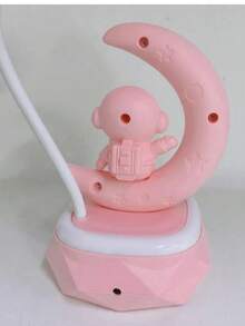 Lampara Luna Astronauta Nave Espacial 3D Recargable De Mesa. - Rosa - Ver 3