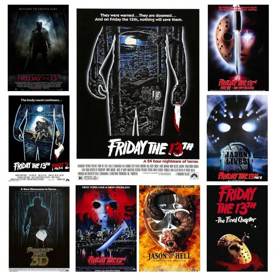 WB 1/10PCS Friday The 13th Horror Films Poster Wall Art Home Decor Room Decor Digital Painting Living Room Restaurant Kitchen Art - Frameless