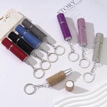 Mini 5ml Diamond-Encrusted Perfume Bottle, Compact, Exquisite, Colorful, Portable, Multi-Functional Keychain, Portable, Press And Spray School Supplies, Back To School