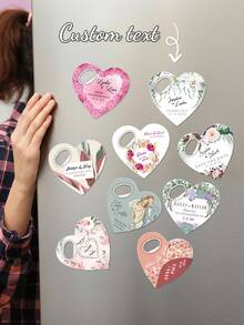 Custom Bottle Opener Wedding Souvenirs For Guests, Unique Wedding Favor Wholesale Magnets, Engagement Favor Save The Date Magnets,Heart Shape Wedding Thank You Favor,Magnetic Bottle Opener, Custom Wedding Gift, Wedding Gift, Thank You Favor Souvenirs, Bottle Opener(24 Designs),Multi-Functional, Ornamental,Anti-Mold,Reusable,Adorable,High-Quality,Cute,Vintage,Colorful,Customized Bottle Openers & Bottle Opener Accessories,Home Refresh - Multicolor - View 2