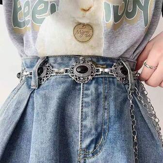 复古腰链配饰，金属链条腰带，百搭装饰，适合连衣裙、西装，波西米亚风夏季、秋季、万圣节等场合。
