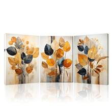1/3pcs Abstract Leaf Artwork Wall Art Posters, Modern Style Wall Art, Warm Toned Leaves Canvas Wall Art, Contemporary Decorative Paintings, Perfect For Seasonal Decorations Including Spring, Summer, Autumn, And Winter, Ideal For Bedroom, Office, Living Room, Wall Decor, Home And Dorm Decoration, Great Gift For Housewarming, Unframed / Framed ,Wall Art With Frame - Multicolor - View 15