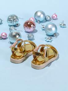 Toddler Girls' Butterfly Decor Slip-On Open Toe Sandals - Gold - View 6