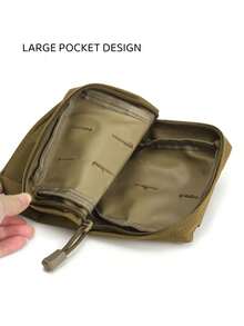 Tactical Molle Pouch Water-Resistant Compact Utility EDC Waist Bag Pack - Khaki - View 4