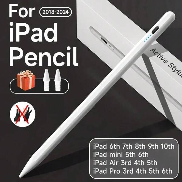 For IPad Stylus Pencil 2024 IPad Air 11 Air 13 M2 Pro 13 11 M4 5/6/7/8/9/10th Gen Air 3/4/5 Mini 5 6 With Palm Rejection Battery 120mAh