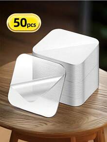 50pcs Double Sided Wall Sticker, Waterproof Adhesive Tape, Square Double-Sided Nano Transparent Tape Sticker,Multi-Purpose Double-Sided Tape, Strong Adhesive Patch For Household For Wall Hanging,DIY Craft Home Office,Decor, Home Essentials