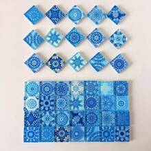 1 Pack (150g) Mandala Glass Mosaic Pieces, DIY Craft Materials Suitable For Living Room, Kitchen, Bathroom Home Decor, Art & Creative Wall/Floor Decoration, Highlight Mosaic Style And Application Scenarios - Multicolor - View 6