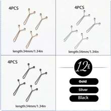 4pcs Invisible Waist Cincher Metal Clips - Adjustable, Fashion Accessory For Jeans And Apparel, U-Shape Scarf Clips To Prevent Wardrobe Malfunction, Easy To Use, Comfortable, Multipurpose - Shirt Sleeve Fastener, T-Shirt Hem Fixer, Non-Damaging, Reusable, Suitable For Casual, Commute, Date, Travel, School