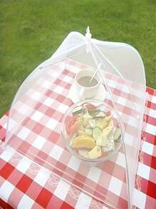 1 pezzo Grande tenda a rete bianca per alimenti - Pieghevole e lavabile, stile a cupola a scomparsa, adatta per picnic all'aperto, barbecue e uso domestico, antizanzare, ottima per cucinare, grigliare e feste