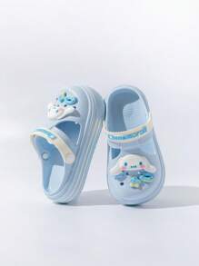 Sanrio Sanrio Cartoon Character Printed EVA Slide Sandals, Women & Kids Outdoor Casual Slippers For Kuromi, Cinnamoroll, Melody