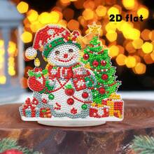 DIY Round Diamond Snowman Shaped Diamond Painting Kit, Sparkling Acrylic Snowman Model, Handicraft Fun, Mosaic Handicraft Art, Desktop Stand, Room Home Decor, Holiday Celebration Decor, Unique Gift - Multicolor - View 7