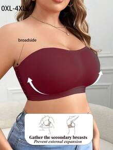 Áo ngực không gọng thoải mái cỡ lớn có khóa bấm - Màu Đỏ Sâu - Xem 5