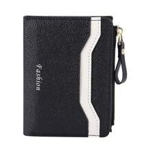 Minimalist Zipper Wallet High-End Women's Wallet Fashionable PU Patchwork Card Holder Compact Zipper Wallet Suitable As Gift For Women Wallet Mini Wallet Purse Wallet Small Wallet Cute Wallet Wallet