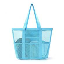 Large Capacity Beach Bag, Mesh Toy Swimming Bag, Multi-Functional Travel Tote Shoulder Beach Bag, Mesh Swimming Bag, Suitable For Swimming, Beach Water Play, Swimwear, Item Storage Bag - Multicolor - View 7
