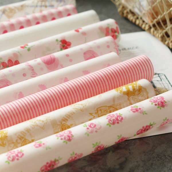 5/10/50pcs-Food Wrapping Paper, Oil Proof Paper, Sandwich Baking Paper, Hamburger Baking Paper, Wrapping Paper, Baking Tools, Valentine's Day Heart-Shaped Rose Wrapping Paper, Sandwich Candy Dim Sum Paper