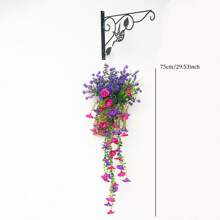 1 Bunch Of Artificial Silk Flowers, Polyester Wedding And Engagement Basket, Home And Office Garden Decoration, No Electricity Required, Perfect For Christmas, Thanksgiving, Valentine's Day