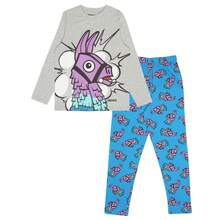 Fortnite Long Sleeved Pyjamas | Loot Llama Boys' Long Pyjama Set | Kids' PJs | Fast UK Delivery Shipping | Trusted UK Seller | Great Gift For Kids | Perfect For Birthdays And Christmas - Multicolor - View 1