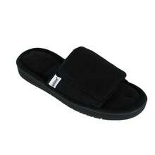 Isotoner Women's Sculpted Terry Adjustable Open Toe Slide Slippers - màu đen - Xem 2