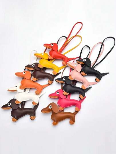 2pcs Dachshund Dog Keychain, Cartoon Dog Pendant, Creative Bag Accessories, Perfect Gift For Couples, Best Choice For Holidays, Parties And Gatherings, Suitable For Keys, Backpacks And Car Decor, Colorful Keychains, Dog Accessories
