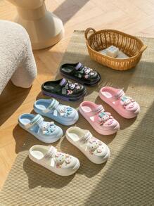 Sanrio Sanrio Cartoon Character Printed EVA Slide Sandals, Women & Kids Outdoor Casual Slippers For Kuromi, Cinnamoroll, Melody