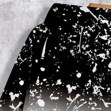 Men's Autumn Winter Casual Printed Sweatshirt Set Soft Fabric Perfect For Any Occasion. - Black - View 3