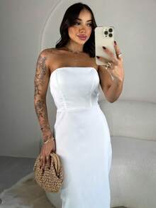 Women Midi Dresses - White - View 6