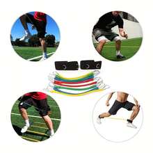 Set de entrenamiento deportivo para velocidad y agilidad, escalera de coordinación de 6 m, 12 conos, entrenador de fútbol y cuerda para saltar, set de entrenamiento de baloncesto, regalo de fútbol para él