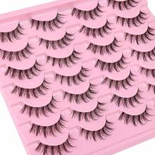 False Eyelashes 14mm Faux 3D Mink Lashes Natural Look Eye Wispy Lashes Pack By Kiromiro, 14 Pairs - Anime D01 - View 3