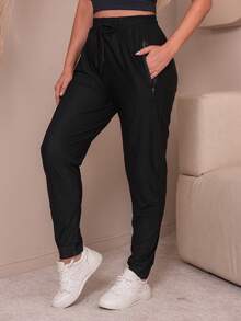WOMEN'S PANTS, ELASTIC SPORTY - Dark Blue - Ver 6