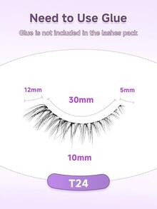 Natural Cat Eye Lashes False Eyelashes Natural 12mm Wispy Eyelashes With Thin Band 3D Volume False Lashes Soft Eye Lashes Pack C Curl Natural Eyelashes Fake Lashes 7 Pair - Short - View 2