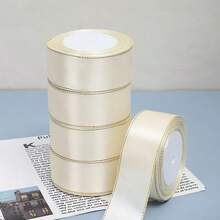 1 rollo de 4 cm/22 m de cinta de satén doble cara, lazo decorativo para envoltura de regalos, adorno floral, manualidades y bricolaje - Blanco - Ver 4