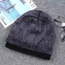 Unisex Winter Beanie Thick Wool Cap Warm Plush Lining Velvet Base Lined No Pompom - 咖啡棕 - 查看 2