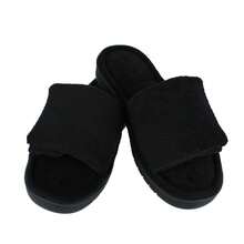 Isotoner Women's Sculpted Terry Adjustable Open Toe Slide Slippers - màu đen - Xem 1