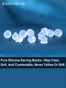 10/20/50 件防过敏纯硅胶耳环后盖，耳环后盖橡胶 - 不变黄且不硬化，安全锁盖，适用于下垂的耳环 | 包括旅行收纳盒、敏感耳朵替换装 - 彩色 - 查看 4