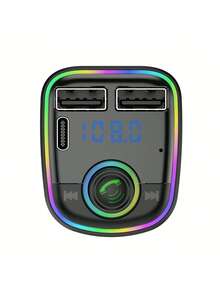 Nuevo transmisor receptor de radio FM inalámbrico manos libres Bluetooth 5.3 para automóvil, reproductor de MP3, kit de carga de 2 USB + PD, adaptador Bluetooth para automóvil, cargador para automóvil