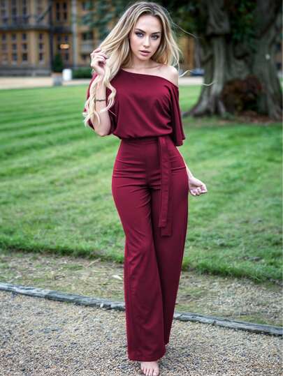 Mono largo sexy y lindo para mujer xally 123 con mangas de media capa y cuello vuelto, diseño de pierna ancha, confeccionado en tejido elástico medio, ideal para fiestas.