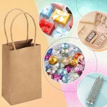10pcs Brown Kraft Paper Bags With Handles-100% Takeaway Bags For Businesses, Retail, Grocery, BoutiqueSupplies, Parcel, Packaging, And Home Kitchen Ltems - Durable