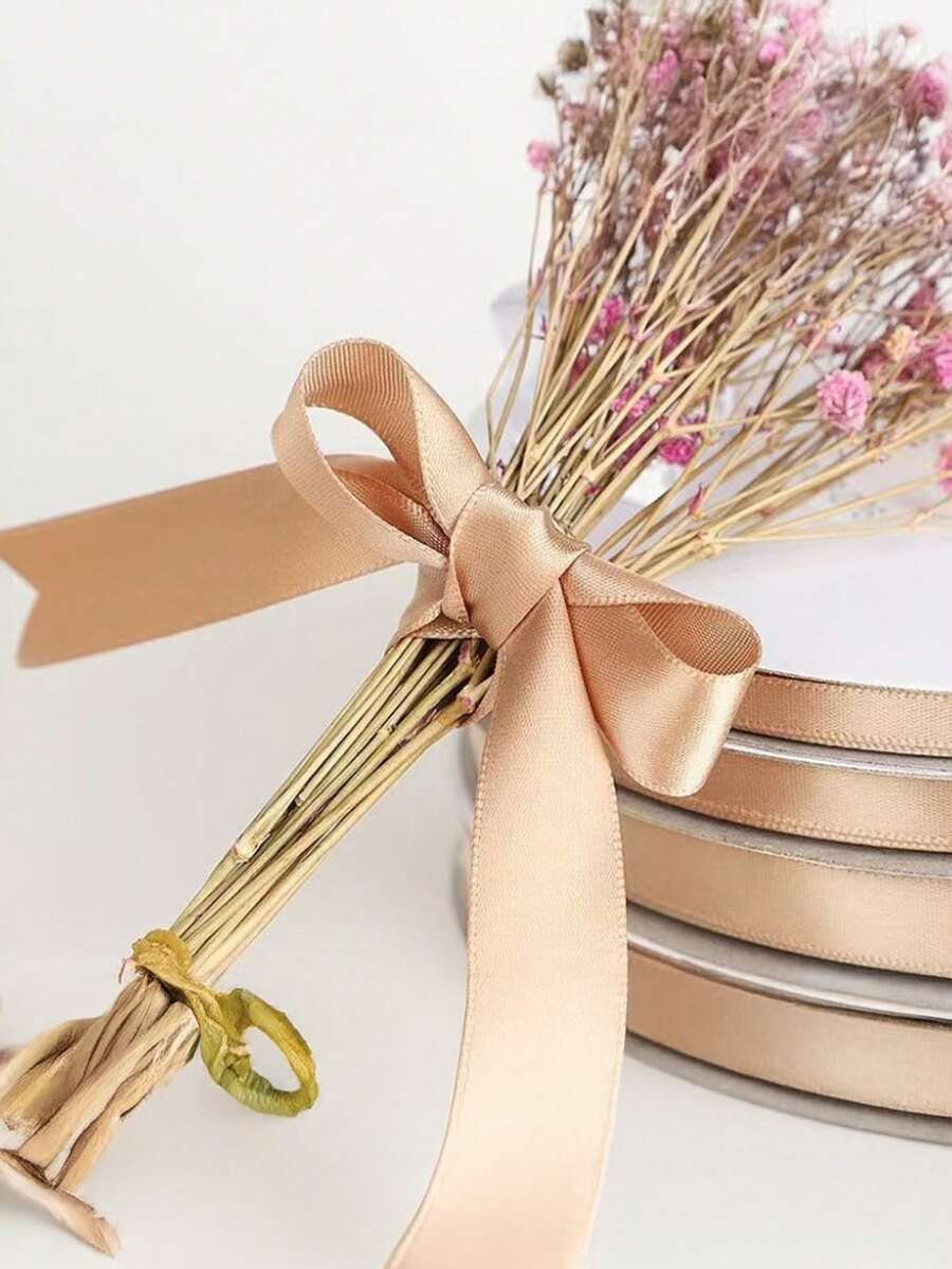 1pc/2pcs/4pcs Champagne Gold Gift Wrapping Ribbon Flower Tie Gift Box Bow Ribbon Car Streamer Ribbon - Gold - View 1