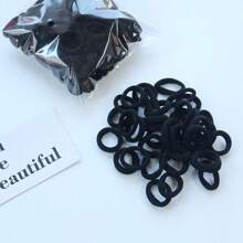 500pcs/Set High Elastic Black Simple Versatile Cute Hair Scrunchies, Mother's Day Gift Hair Ties Ponytail Holders Hair Elastics Hair Rope