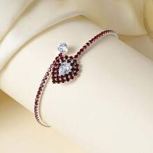 1pc Fashion Zirconia Inlaid Criss-Cross Open Bangle Valentine's Day Accessories