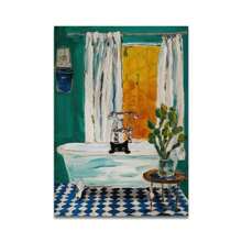 1 pièce Impression sur canevas de chat de salle de bain optionnel avec cadre lisant sur les toilettes. Affiche d'art mural drôle de décoration animale. Décoration de maison, cadeau. Avec ou sans cadre réutilisable.