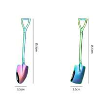 2/4/6/12PCS Shovel Spoons Stainless Steel Spoon, Colorful Ice Cream Scoop, Reusable Spoon, Dessert Scoop, Mini Coffee Spoons, Small Spoons For Dessert,Tea, Appetizer, Home Kitchen Party Restaurant Party Supplies,School Supplies